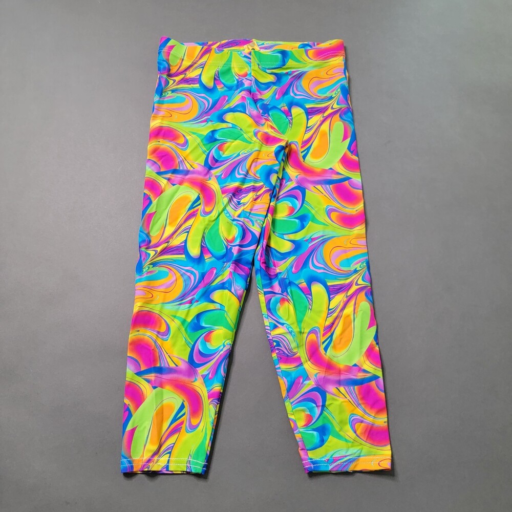 Handy Spandy Loud Proud Pretty Psychedelic Swirl Print Capri Leggings Size Small